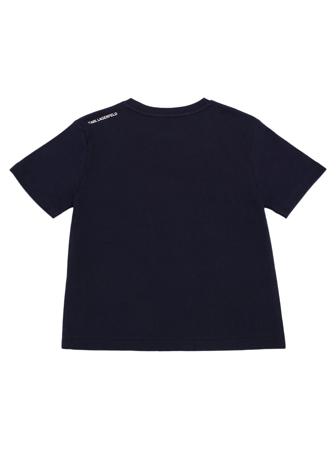 Shop Karl Lagerfeld Cotton Jersey T-shirt In Navy