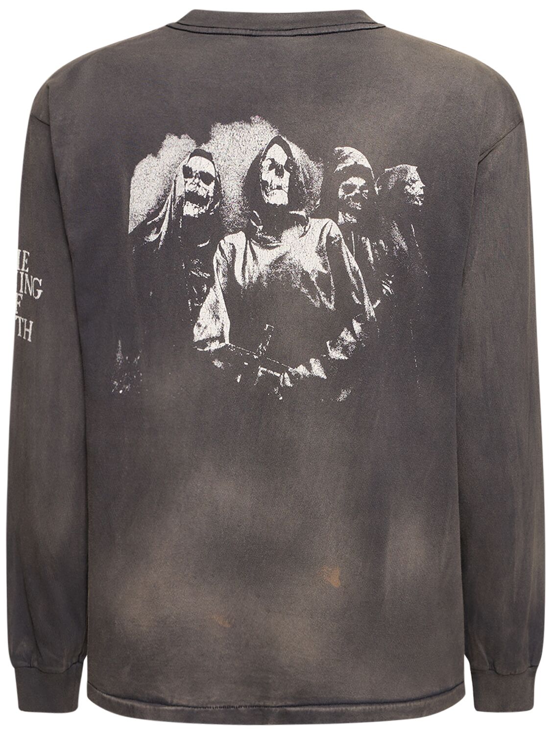 Shop Saint Michael Burn Of Earth Long Sleeve T-shirt In Schwarz,weiss