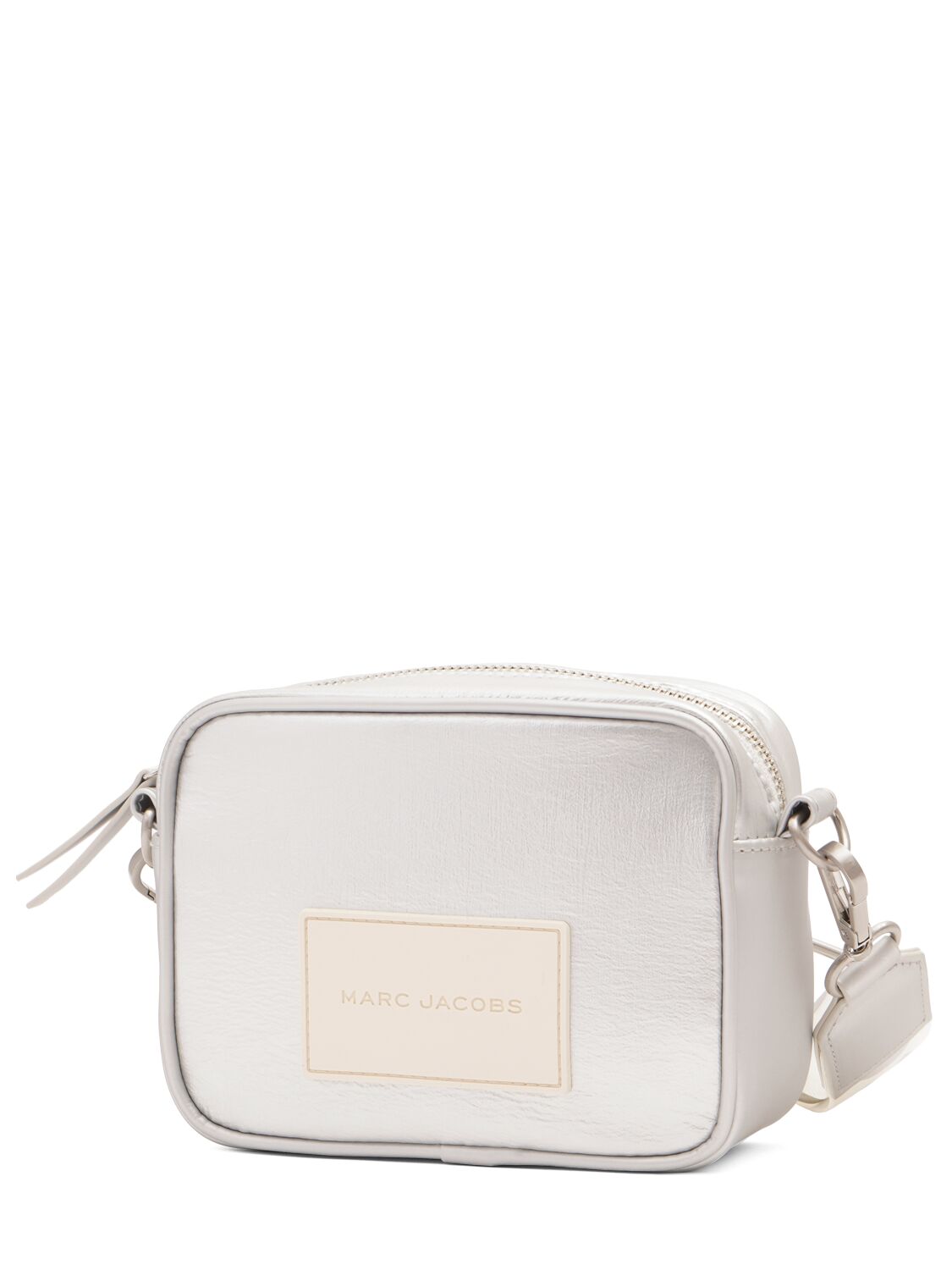 Shop Marc Jacobs Logo Crossbody Bag In Silver