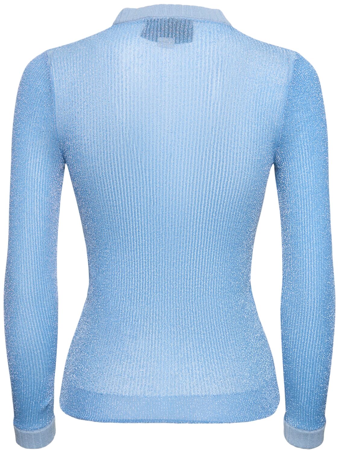 Shop Gucci Extra Fine Tech Knit Crewneck Sweater In Sky Blue