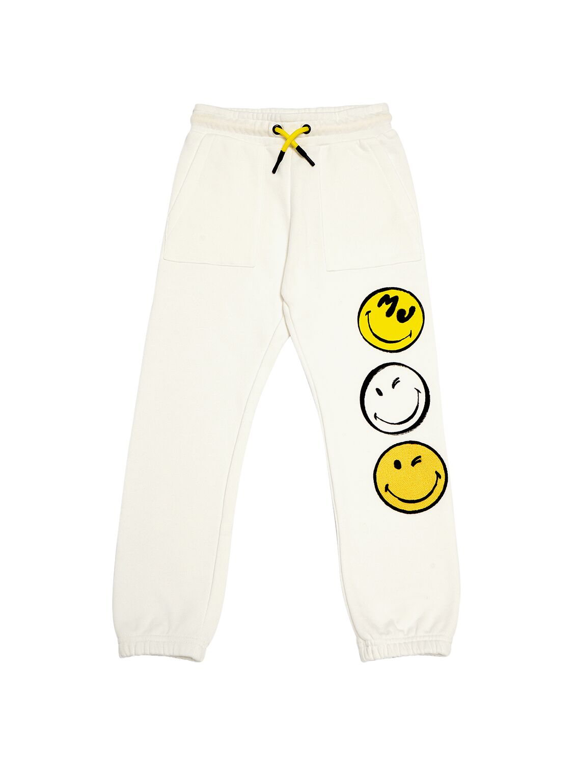 Marc Jacobs Kids' Smileyworld Cotton Sweatpants In White