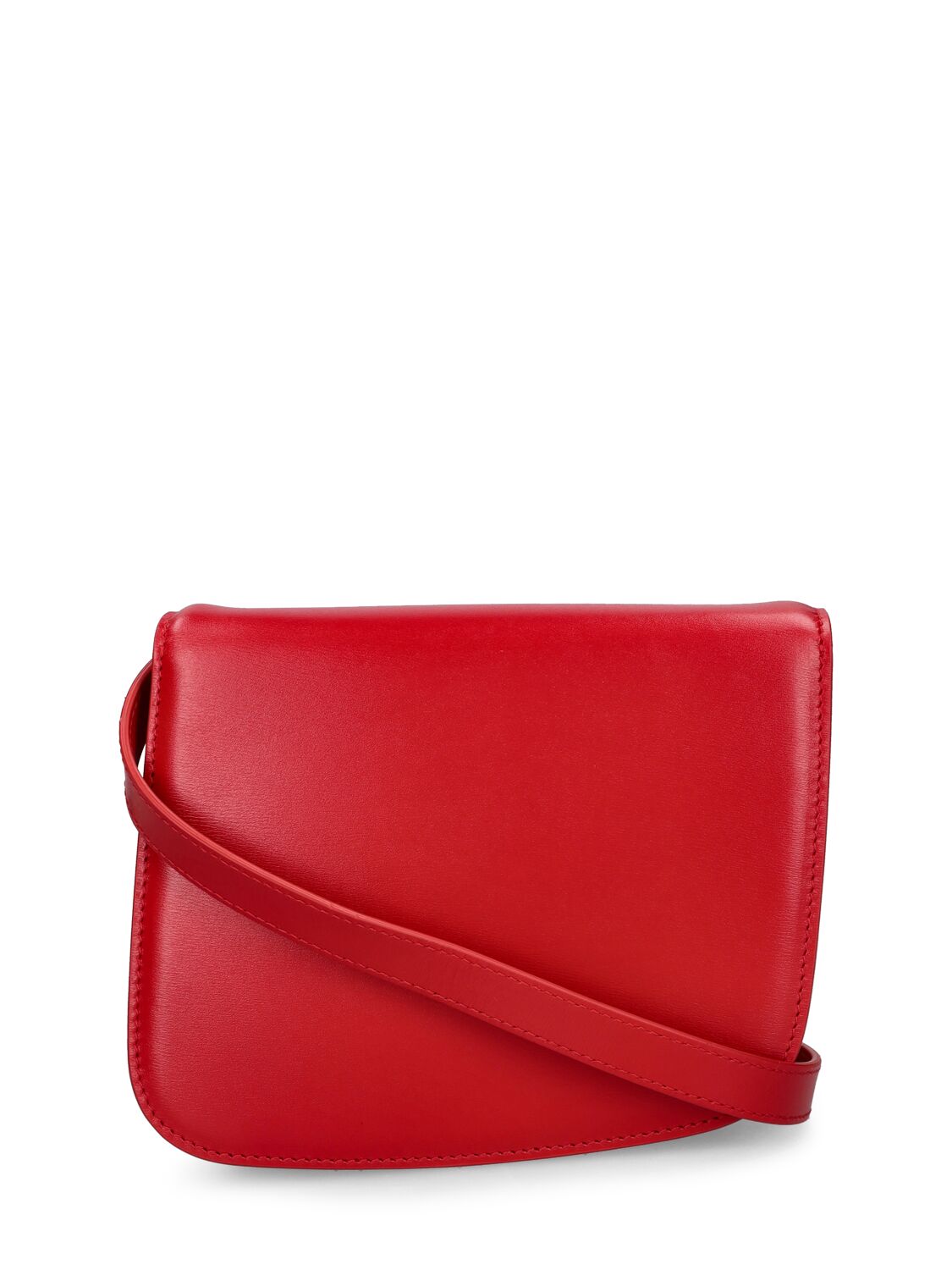 Shop Ferragamo Small Fiamma Leather Shoulder Bag In Flame Red