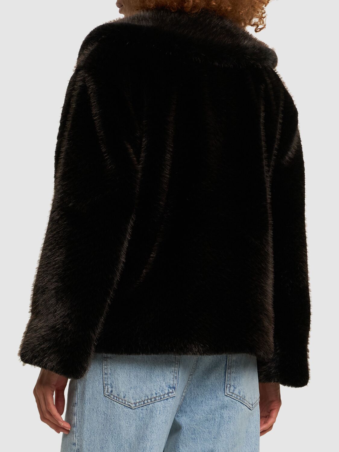 Shop Anine Bing Hilary Faux Fur Jacket In Multicolor
