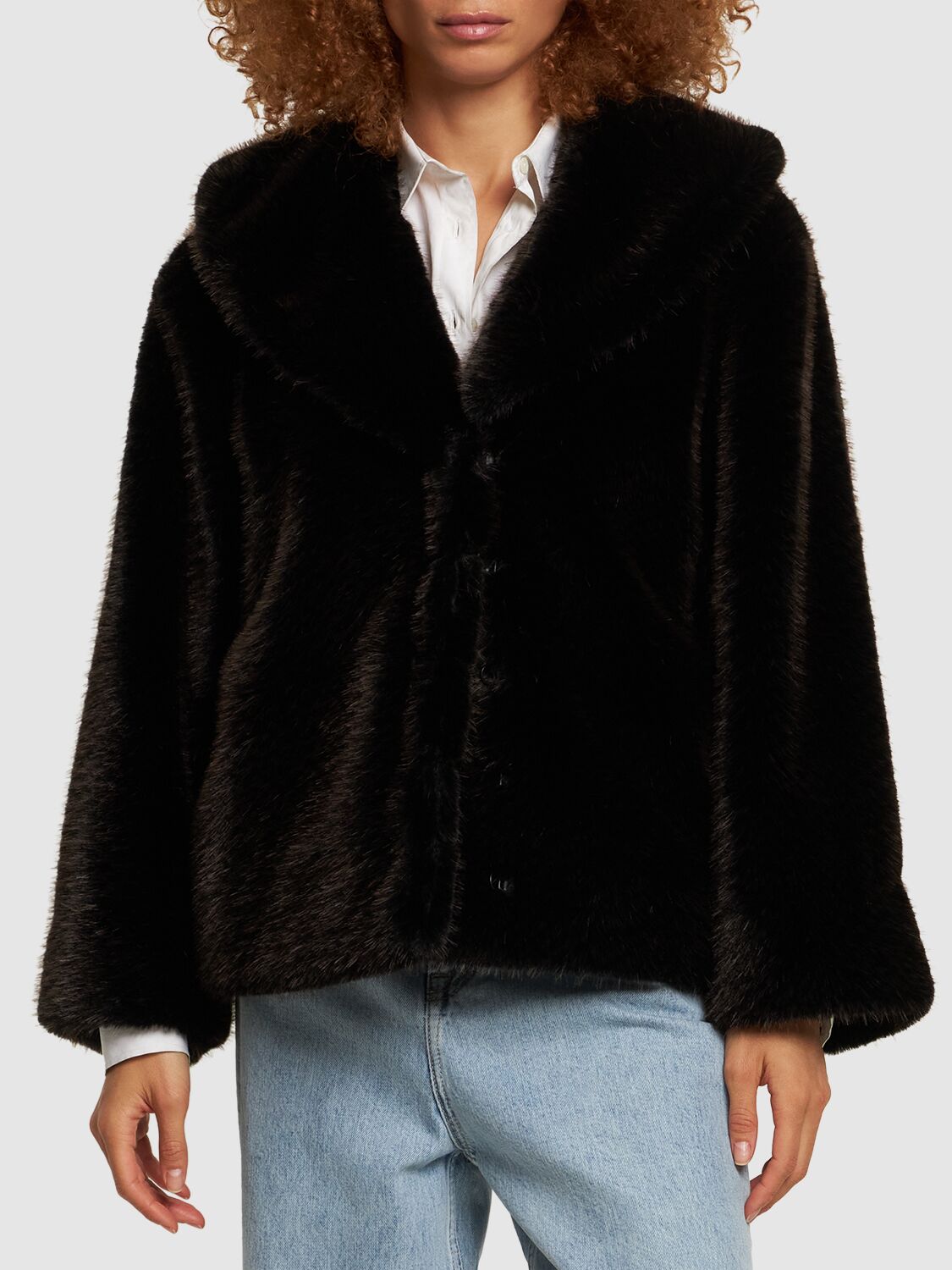 Shop Anine Bing Hilary Faux Fur Jacket In Multicolor