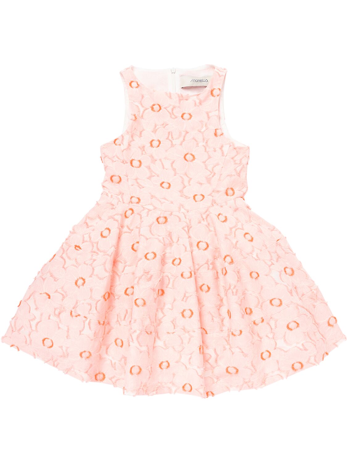 Simonetta Kids' Fil Coupé Woven Dress In Pink