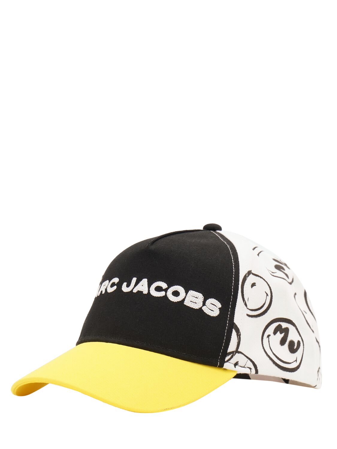 Shop Marc Jacobs Smileyworld Cotton Twill Baseball Cap In 블랙,화이트