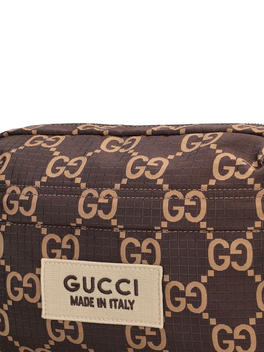 Shop Gucci Gg Ripstop Nylon Crossbody Bag In Brown,beige