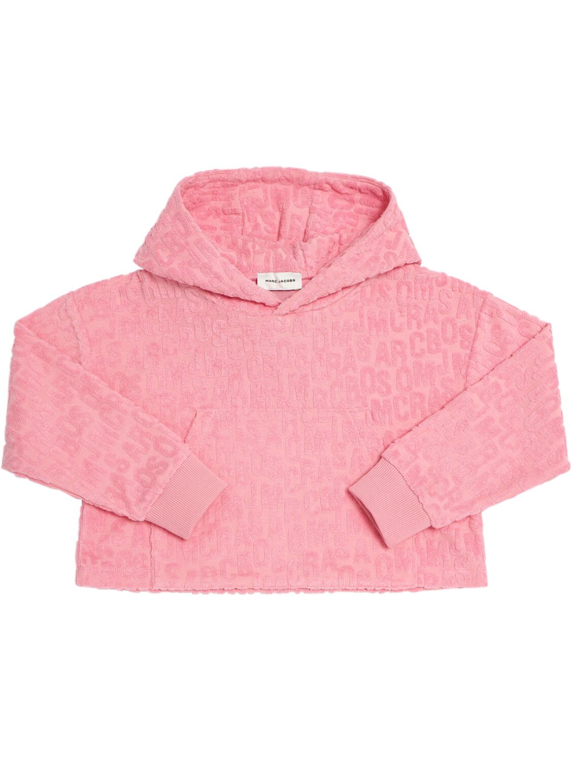 Marc Jacobs Kids' Cotton Terry Hooded Sweatshirt In Pink
