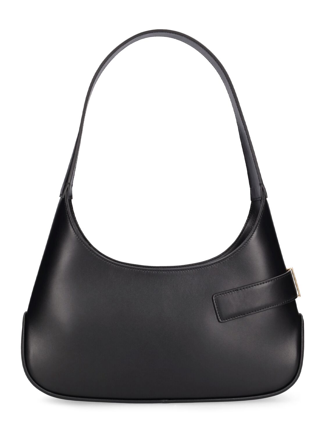 Shop Ferragamo Medium Archive Leather Shoulder Bag In Black