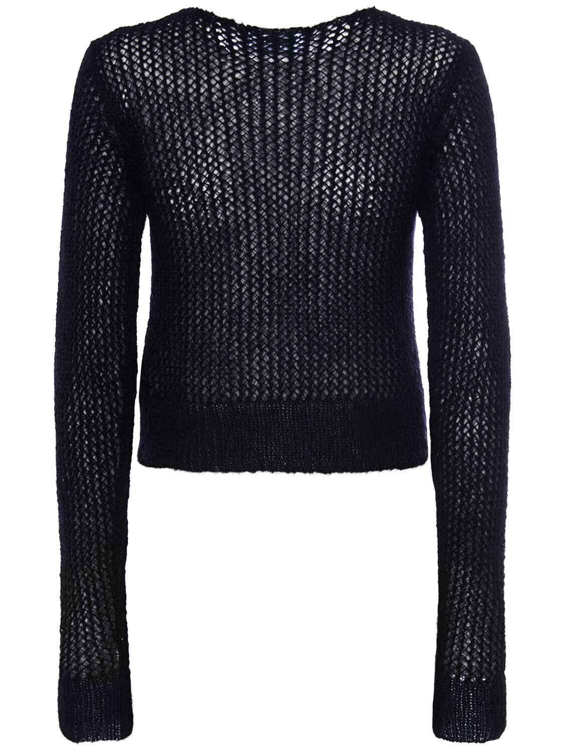 Shop Dsquared2 Mohair Blend Open Knit Sweater In Black