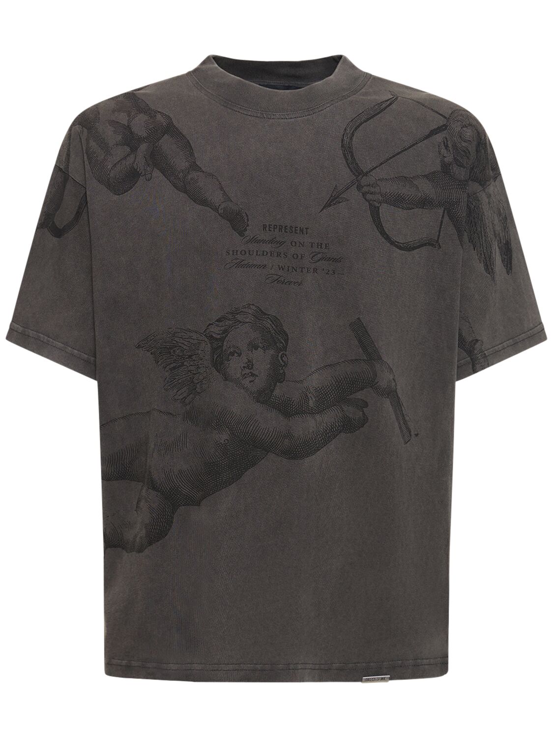 Represent T-shirt Aus Baumwolle Mit Logo In Grau