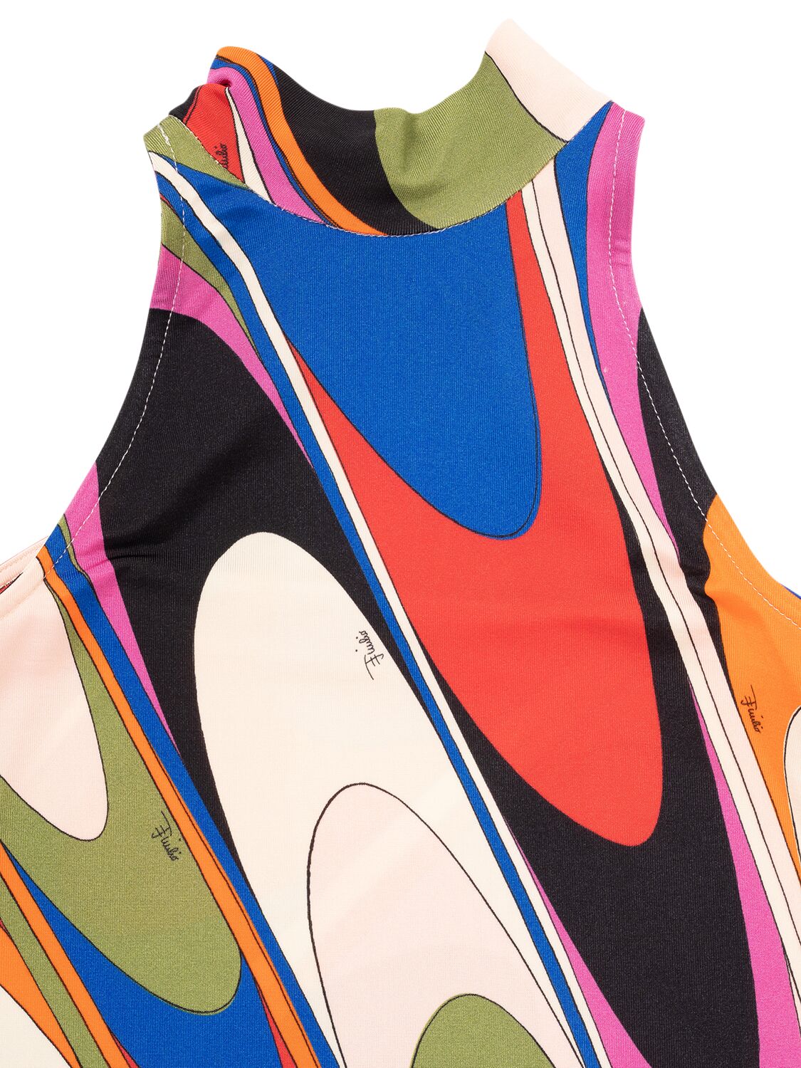 Shop Pucci Printed Viscose Jersey Halter Top In Multicolor