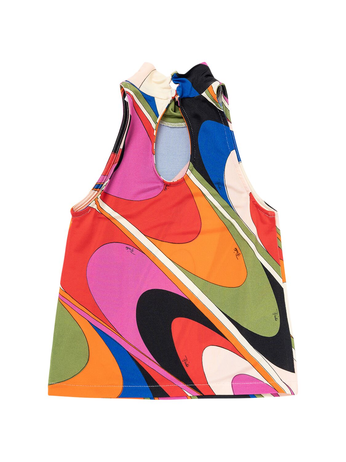Shop Pucci Printed Viscose Jersey Halter Top In Multicolor