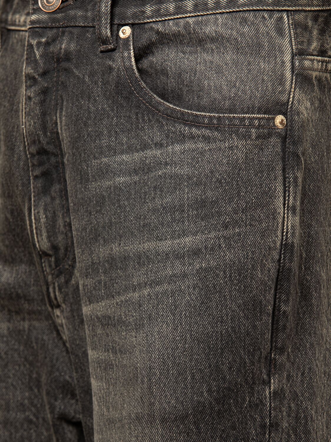 Shop Balenciaga Flared Cotton Denim Jeans In Black