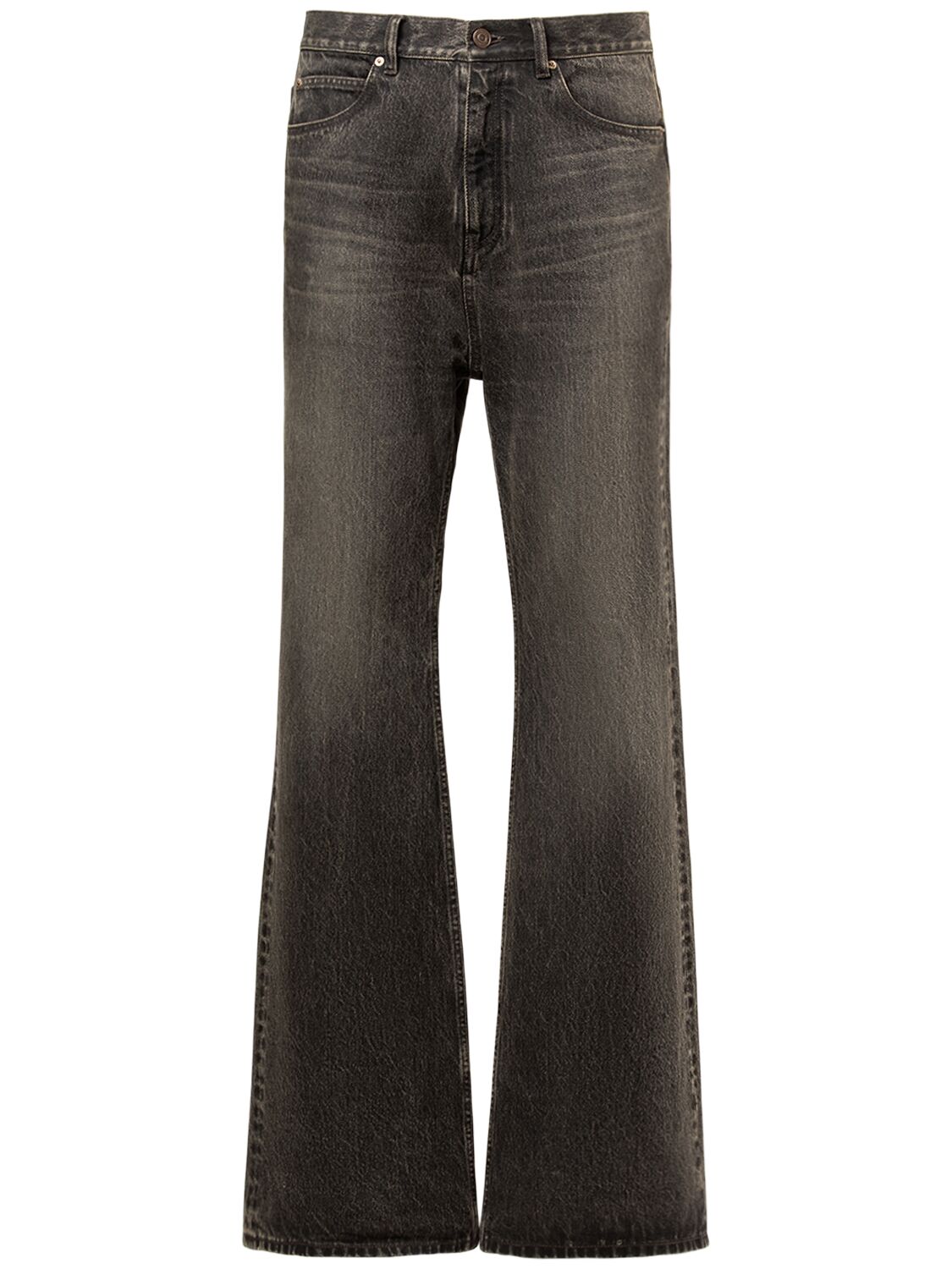 Balenciaga Flared Cotton Denim Jeans In Black