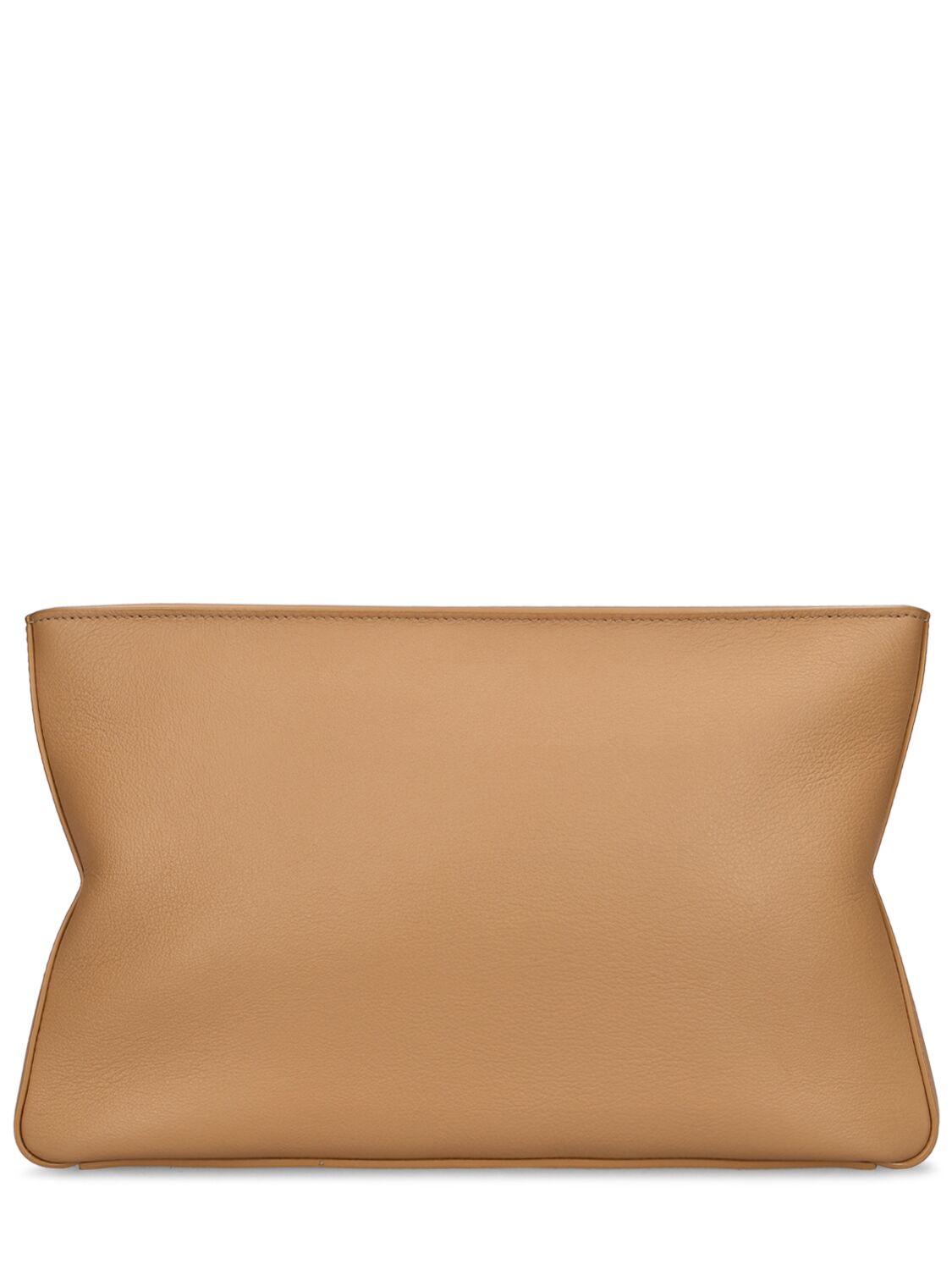 Shop Ferragamo Star Logo Leather Pouch In Light Camel