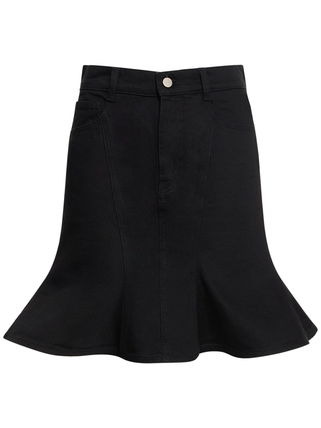 Fluted Denim Mini Skirt