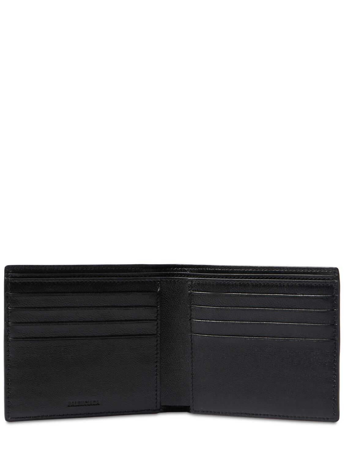 Shop Balenciaga Square Leather Folded Wallet In Black