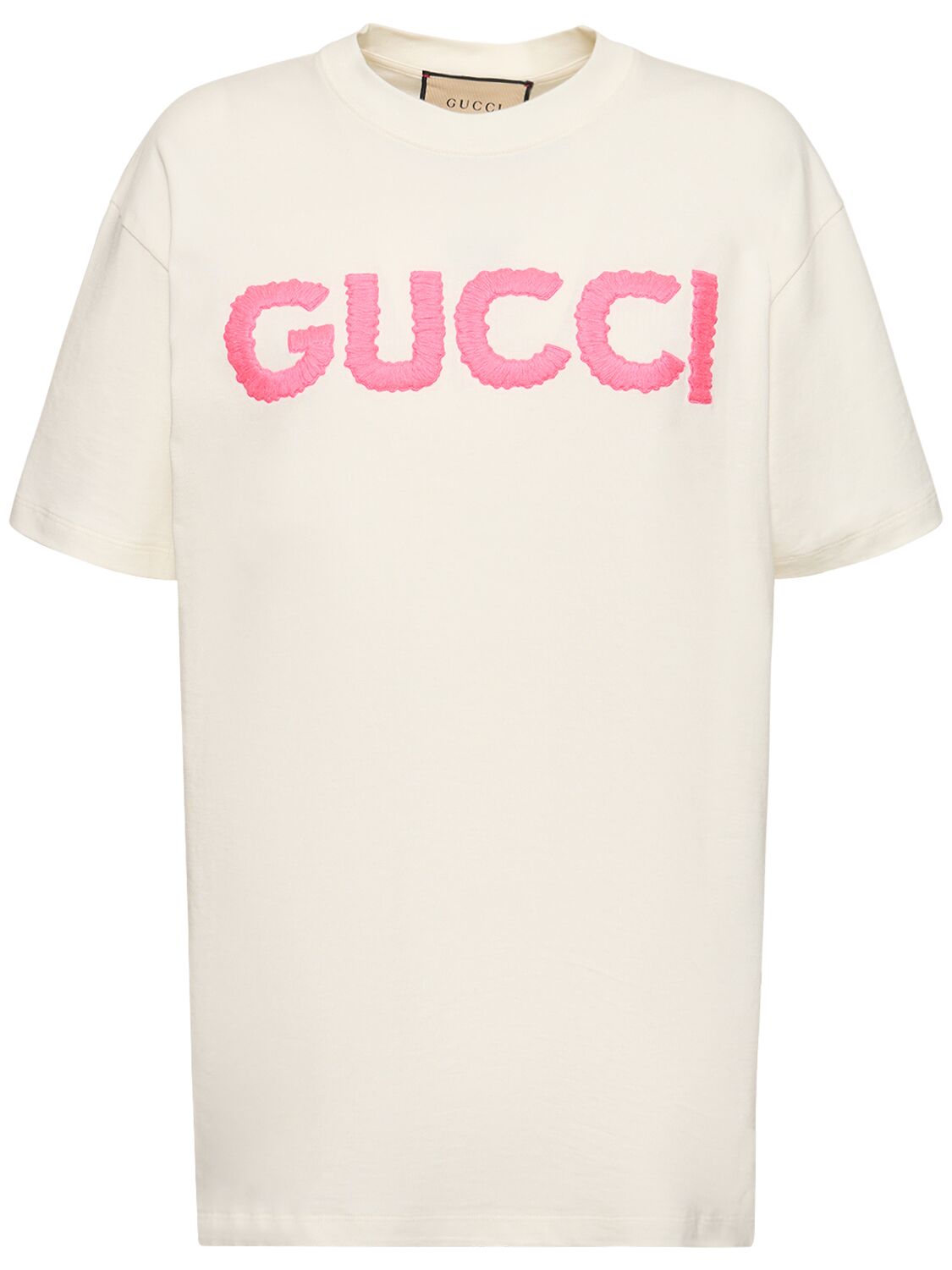 Shop Gucci Oversized Cotton Jersey T-shirt In Sunlight,pink