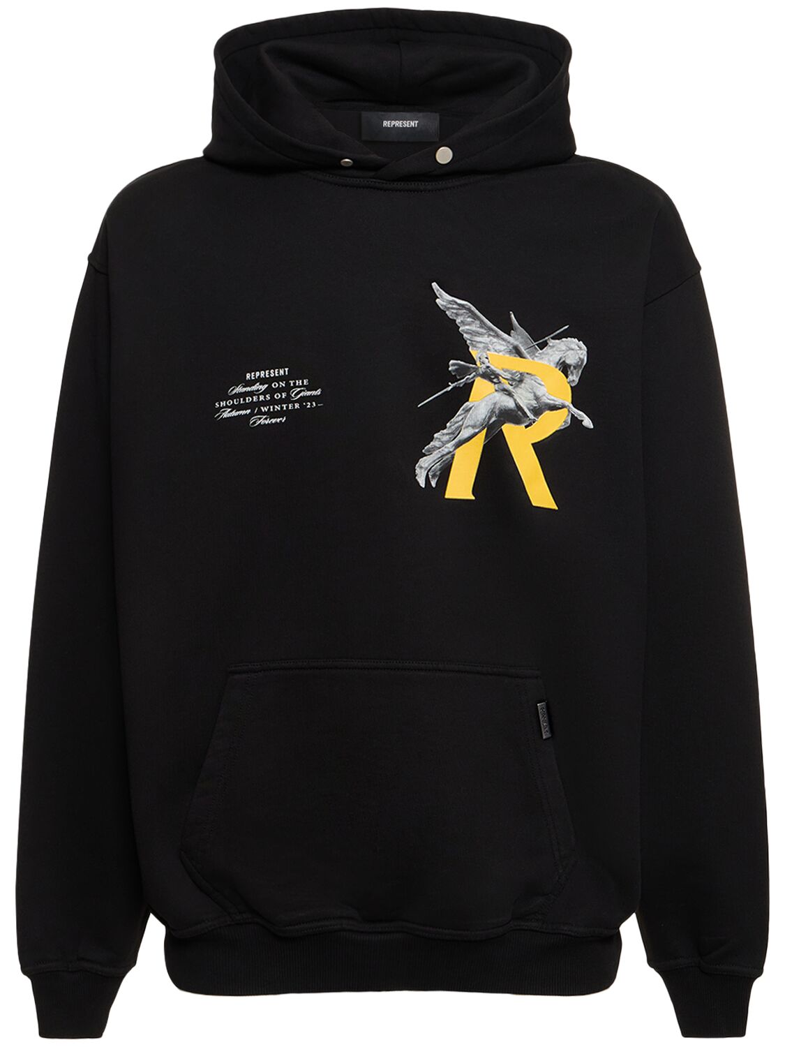 REPRESENT EMBROIDERED LOGO COTTON HOODIE