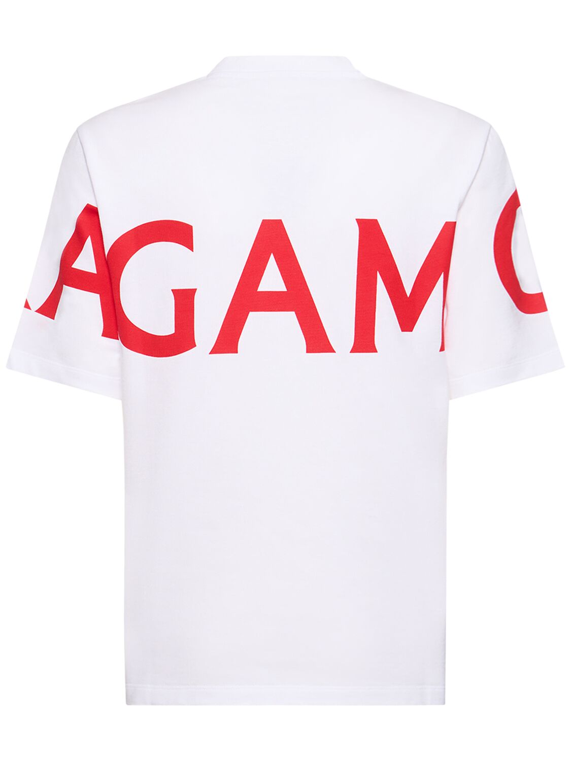 Shop Ferragamo Logo Cotton Jersey Short Sleeve T-shirt In White,red