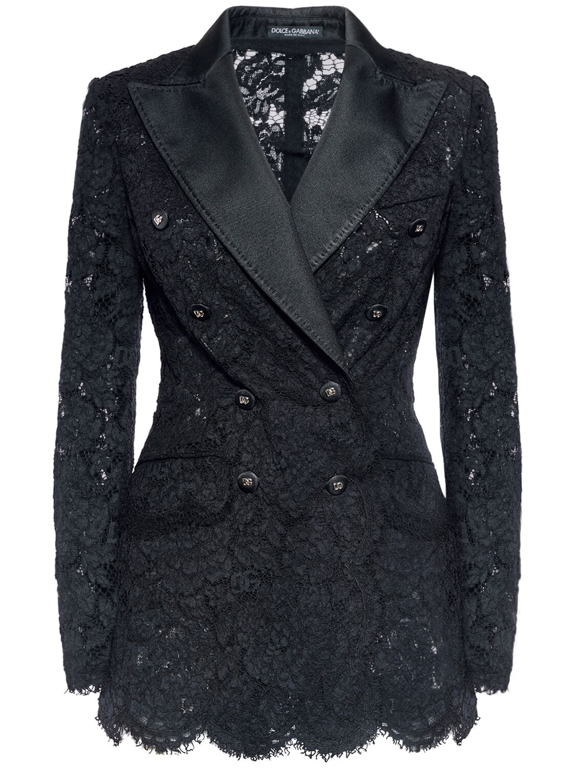 Image of Floral & Dg Lace Tuxedo Jacket