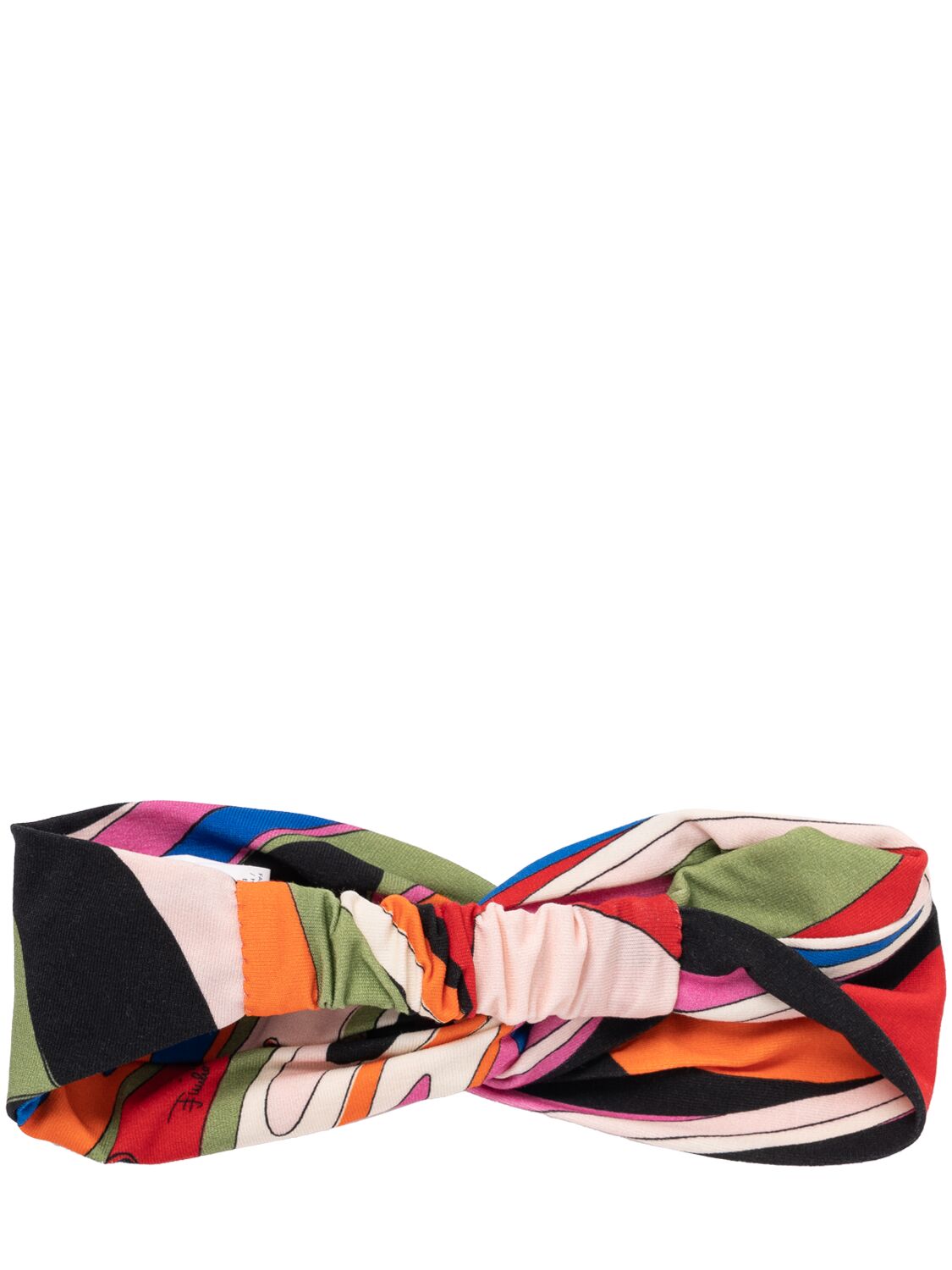 Shop Pucci Printed Cotton Jersey Headband In Multicolor