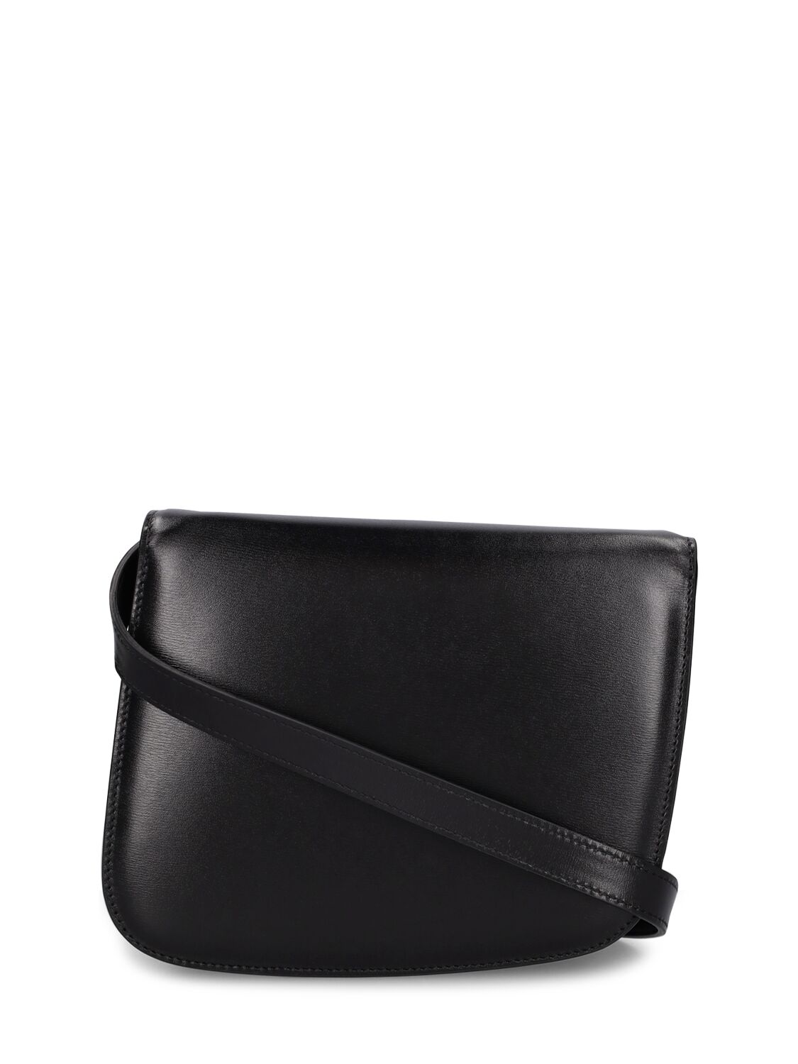 Shop Ferragamo Small Fiamma Leather Shoulder Bag In Black