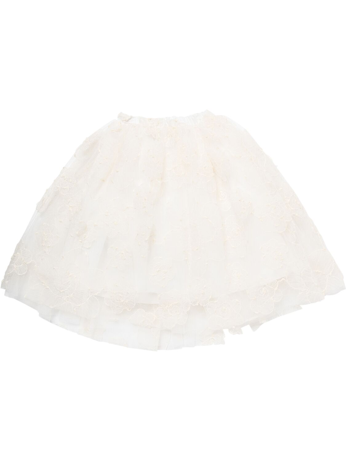 Simonetta Kids' Embroidered Lace Skirt In Ivory