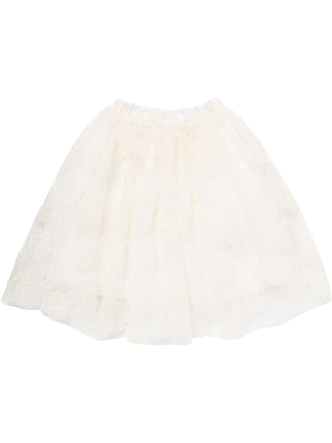 Shop Simonetta Embroidered Lace Skirt In Ivory