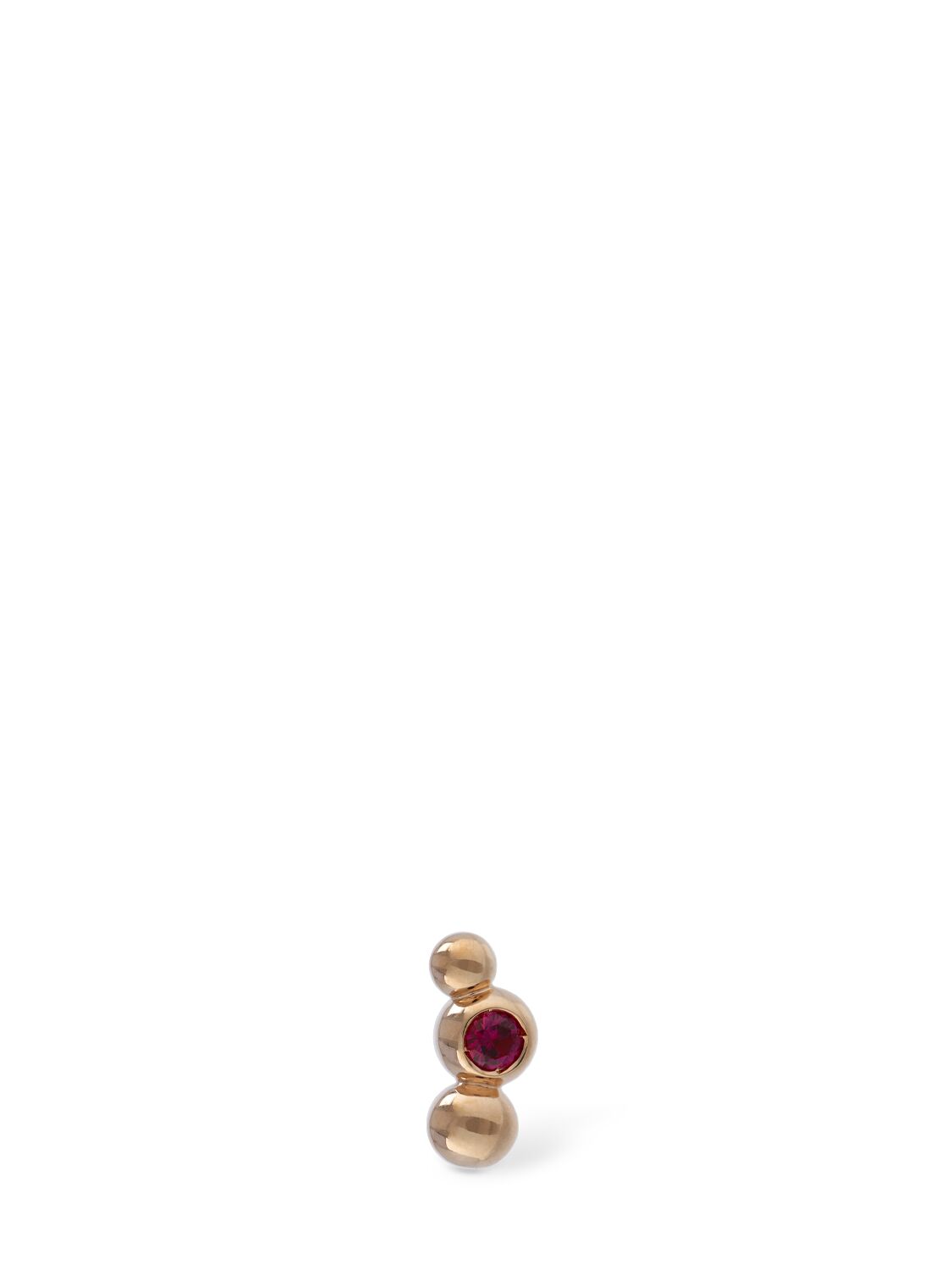 Dodo 9k Rose Gold Bollicine Ruby Mono Earring In Gold,fuchsia