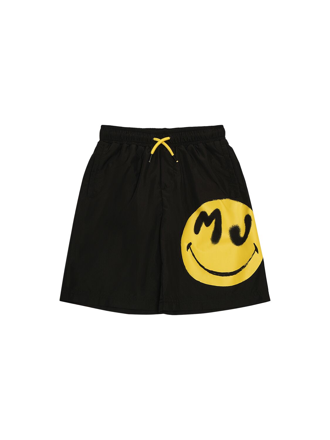 Marc Jacobs Kids' Smileyworld Nylon Boardshorts In Black