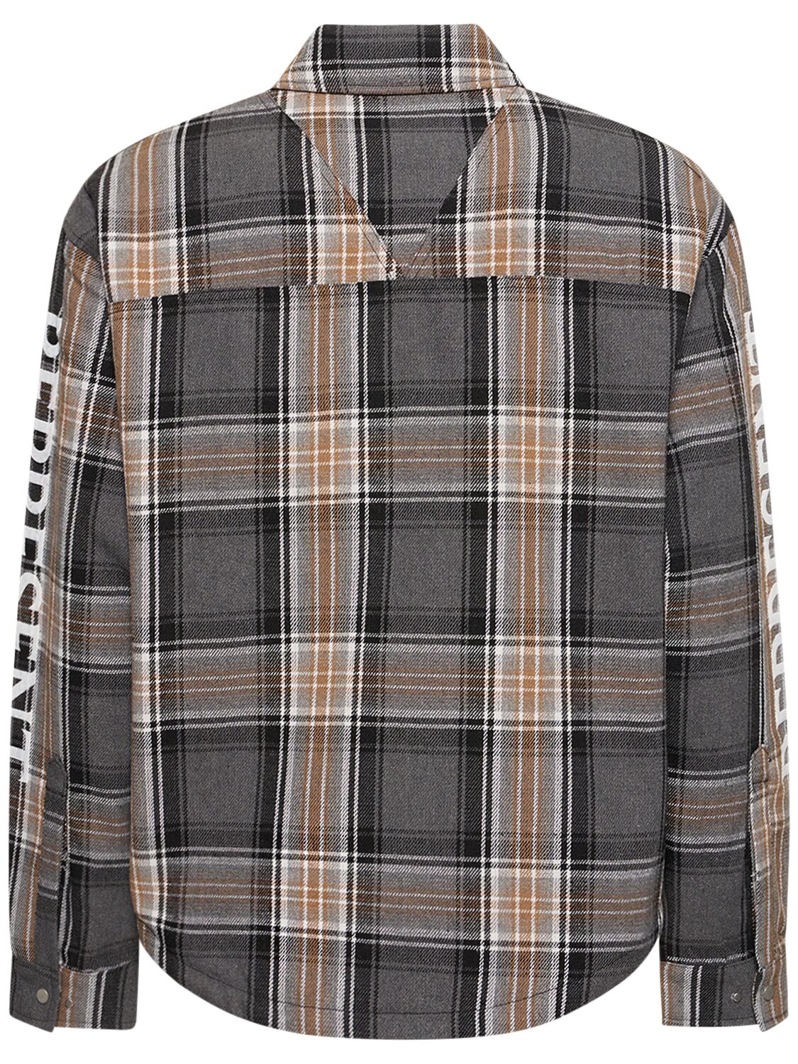 Shop Represent Checked Quilted Flannel Shirt In Grau,braun