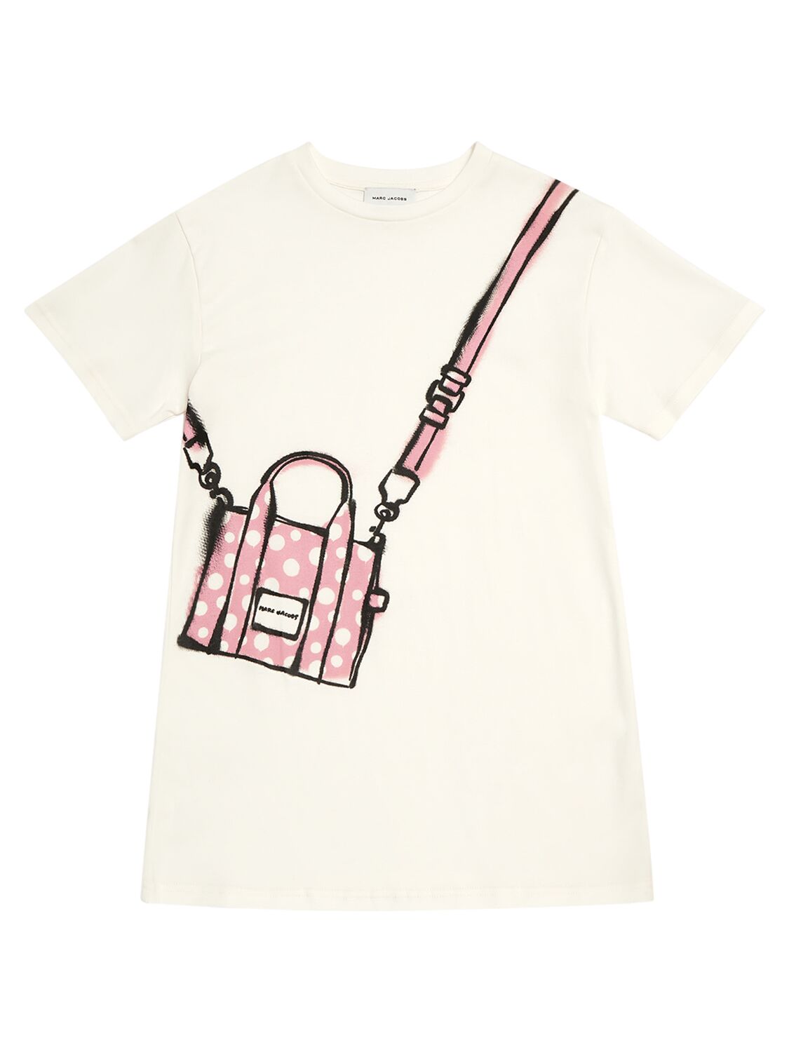 Marc Jacobs Kids' Cotton Jersey Interlock Dress In White,pink