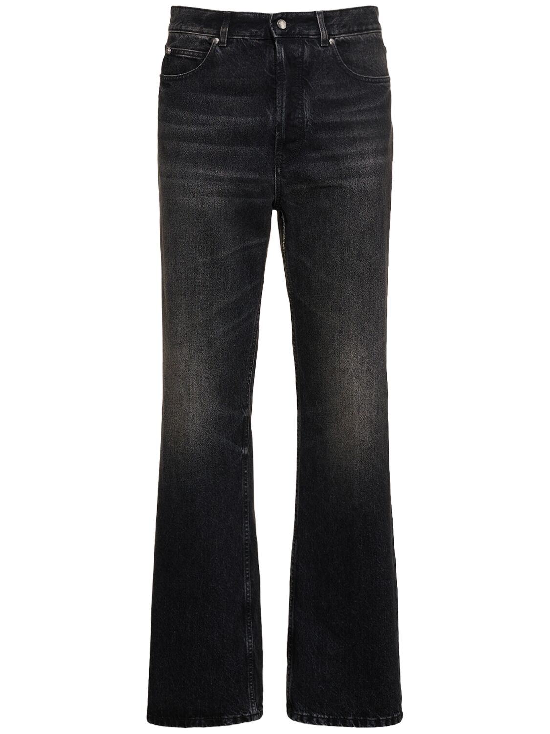 Ferragamo Stonewashed Cotton Denim Jeans In 블랙