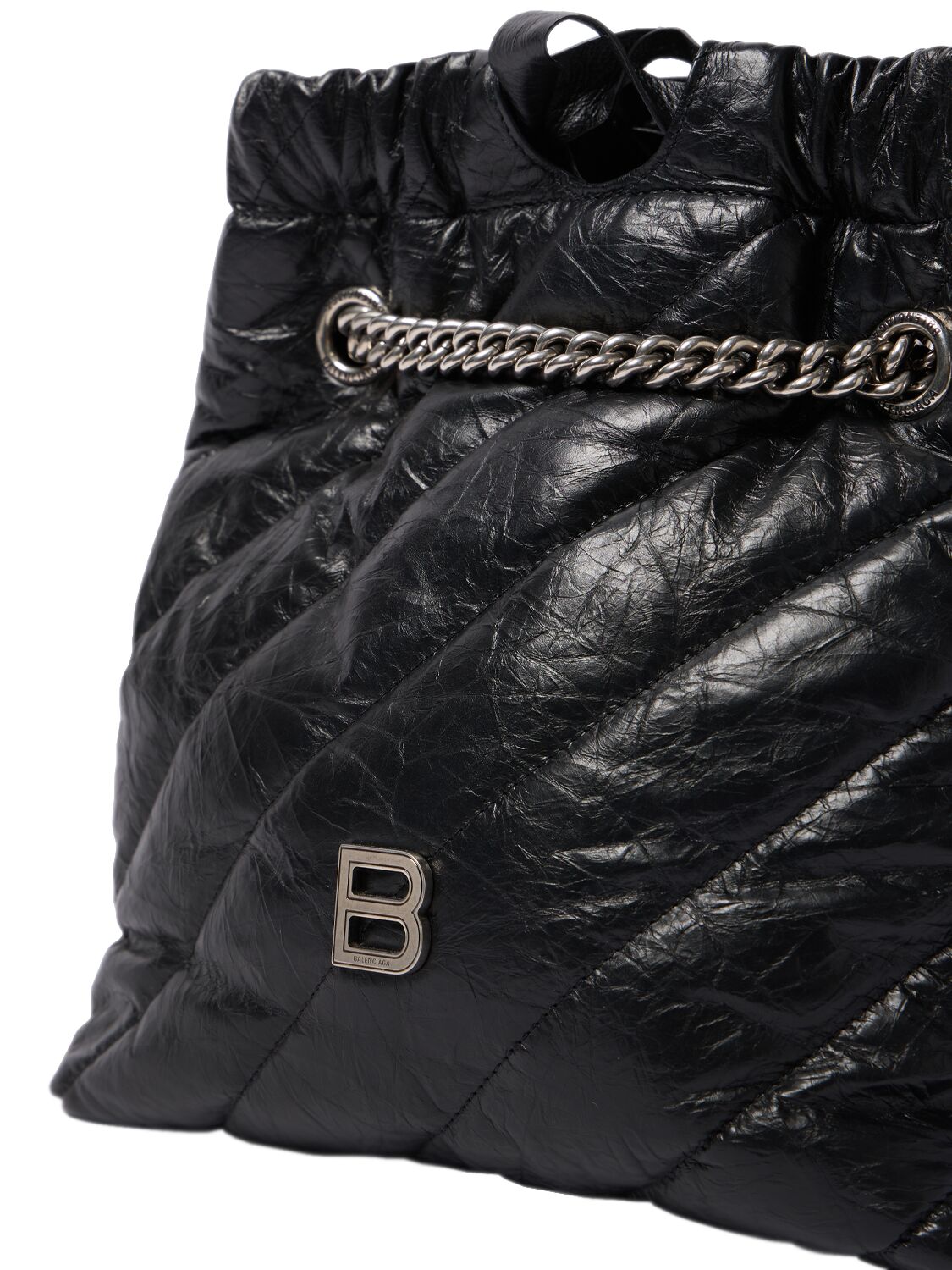 Shop Balenciaga Medium Crush Quilted Leather Tote Bag In Black