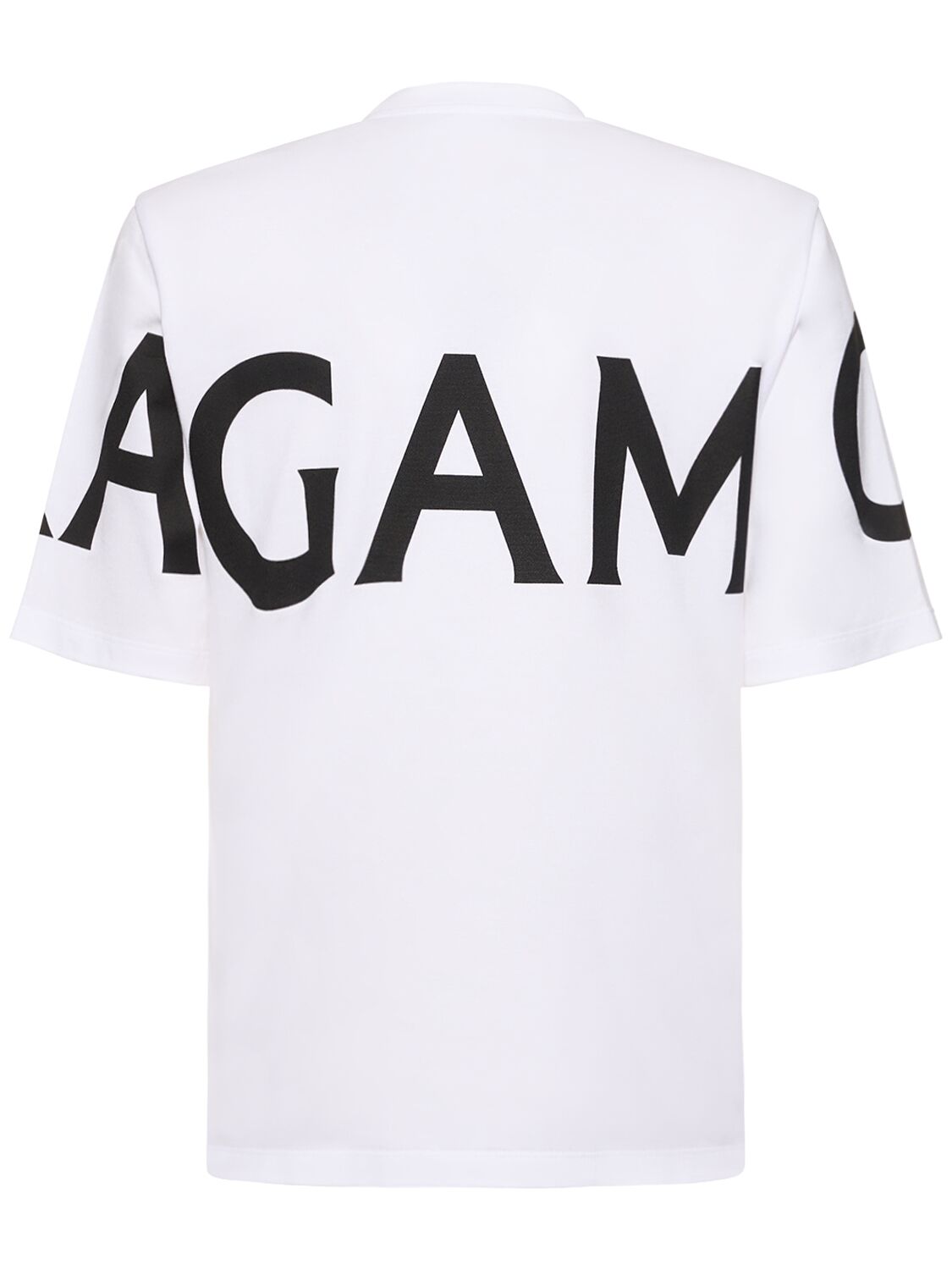 Shop Ferragamo Logo Cotton Jersey Short Sleeve T-shirt In Black,white