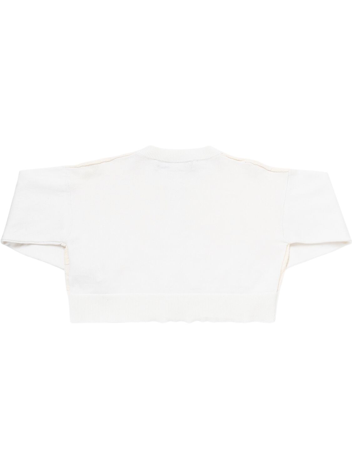 Shop Simonetta Cotton Blend Knit Cardigan In White,ivory