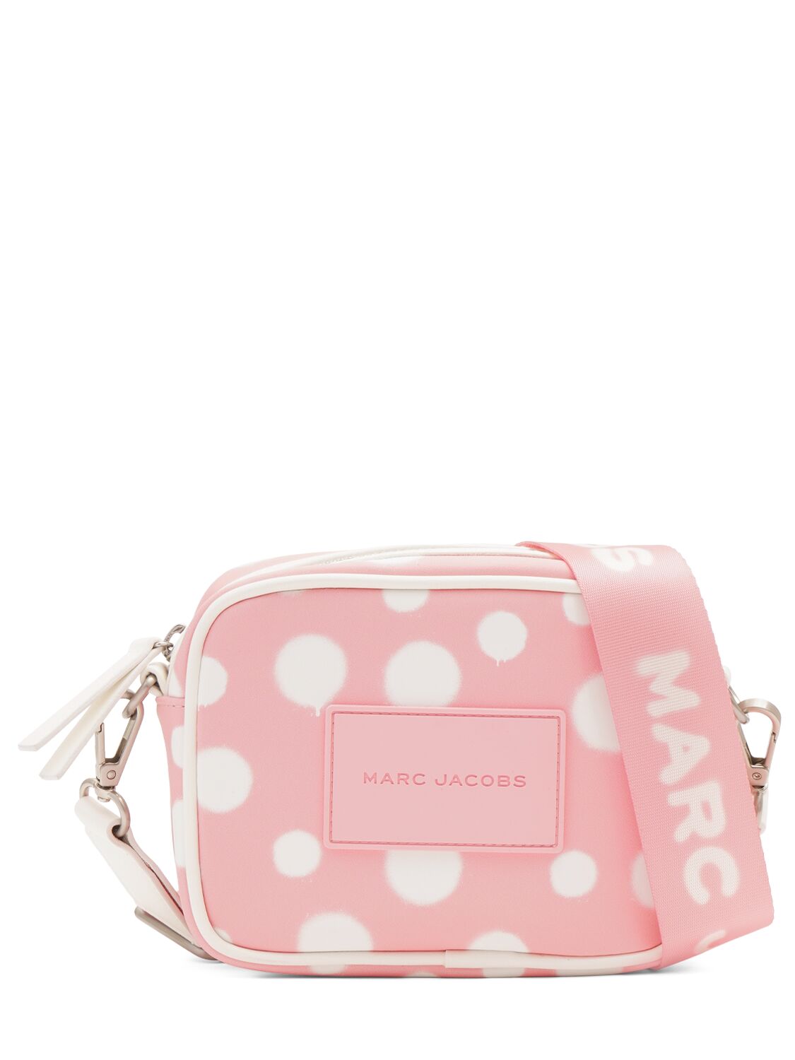 Marc Jacobs Kids' Dotted Faux Leather Shoulder Bag W/ Logo In Pink
