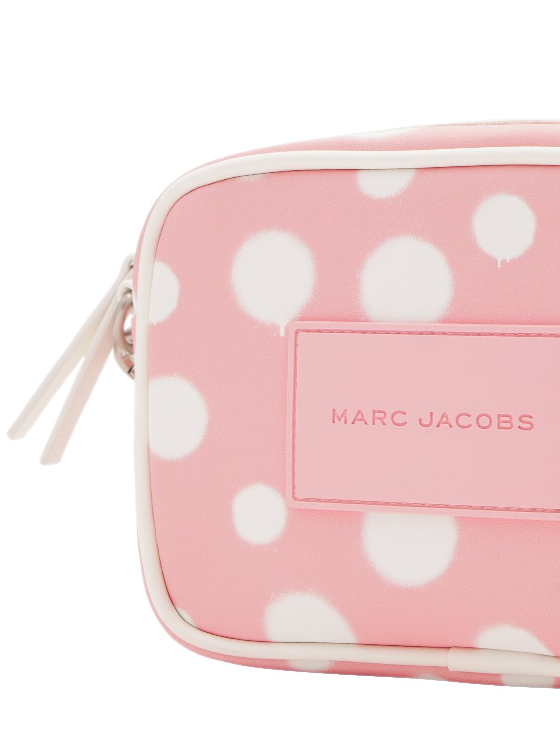 Shop Marc Jacobs Dotted Faux Leather Shoulder Bag W/ Logo In Pink