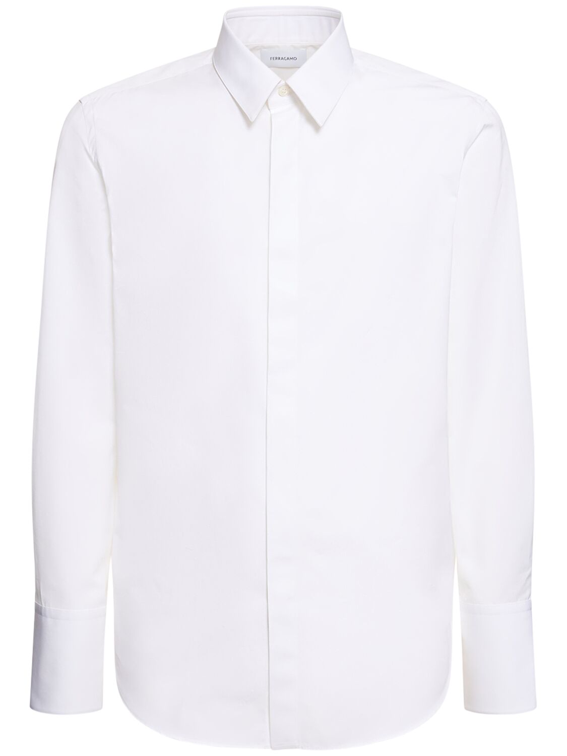 Ferragamo Cotton Poplin Shirt In 화이트