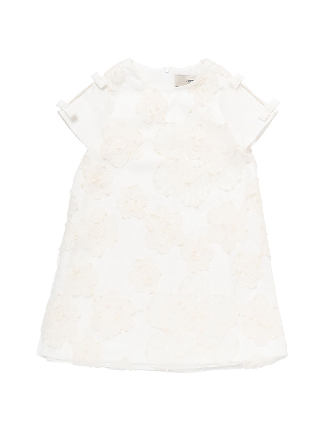 Simonetta Kids' Embroidered Lace Dress In Ivory