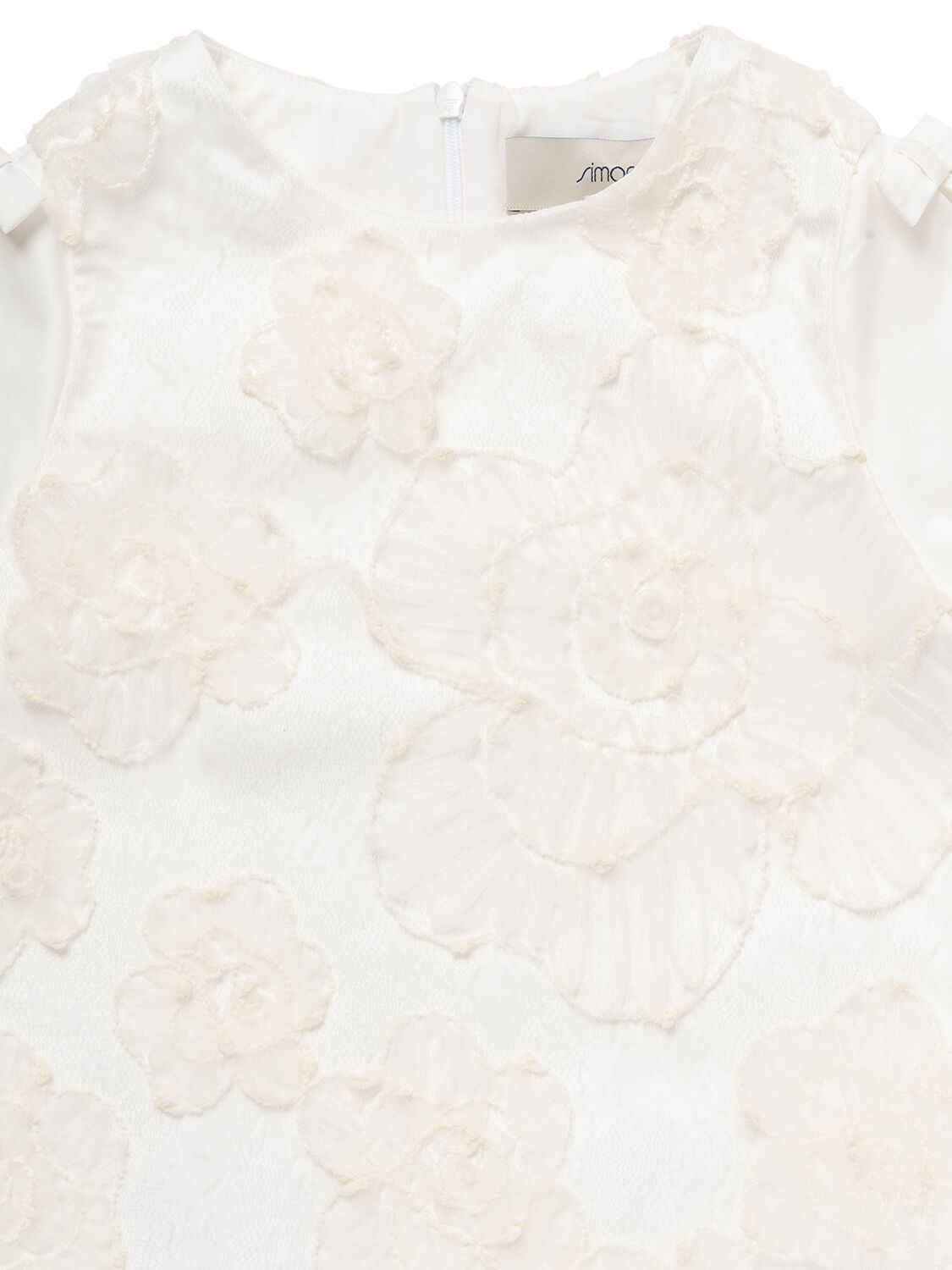 Shop Simonetta Embroidered Lace Dress In Ivory