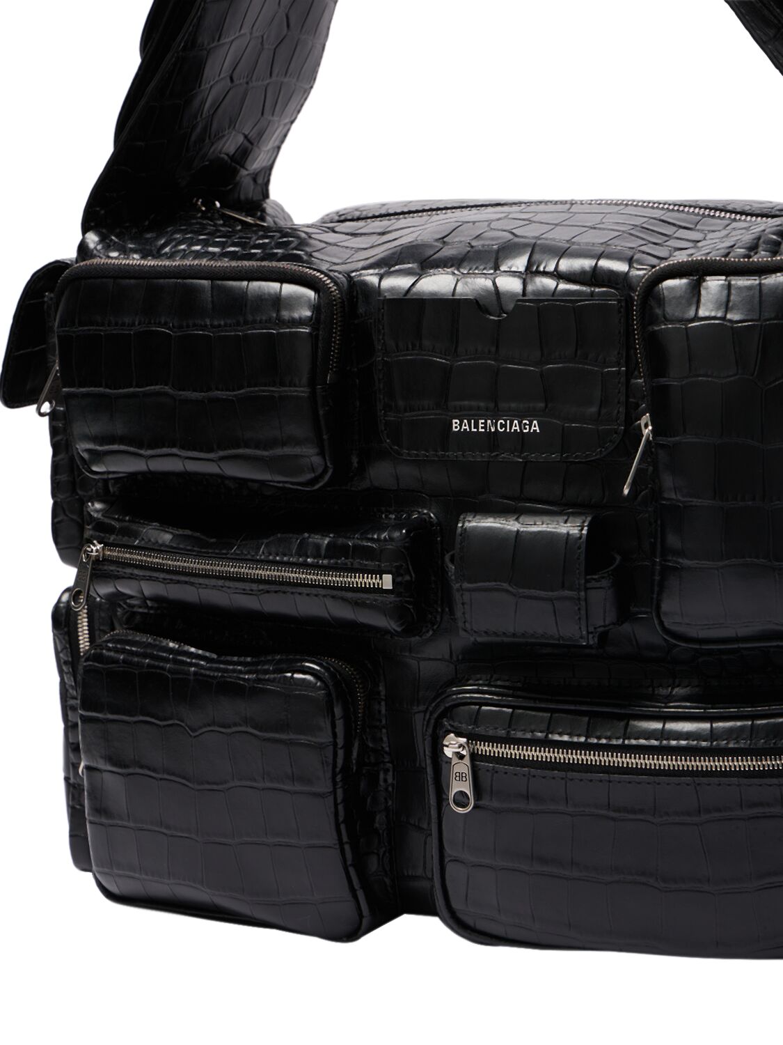 Shop Balenciaga Superbusy Leather Sling Bag In Black