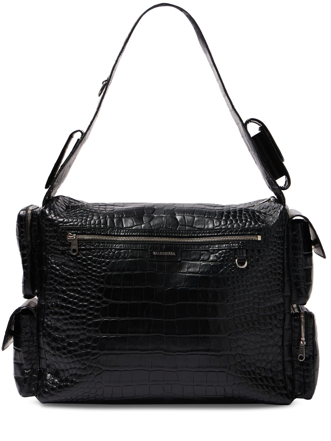 Shop Balenciaga Superbusy Leather Sling Bag In Black