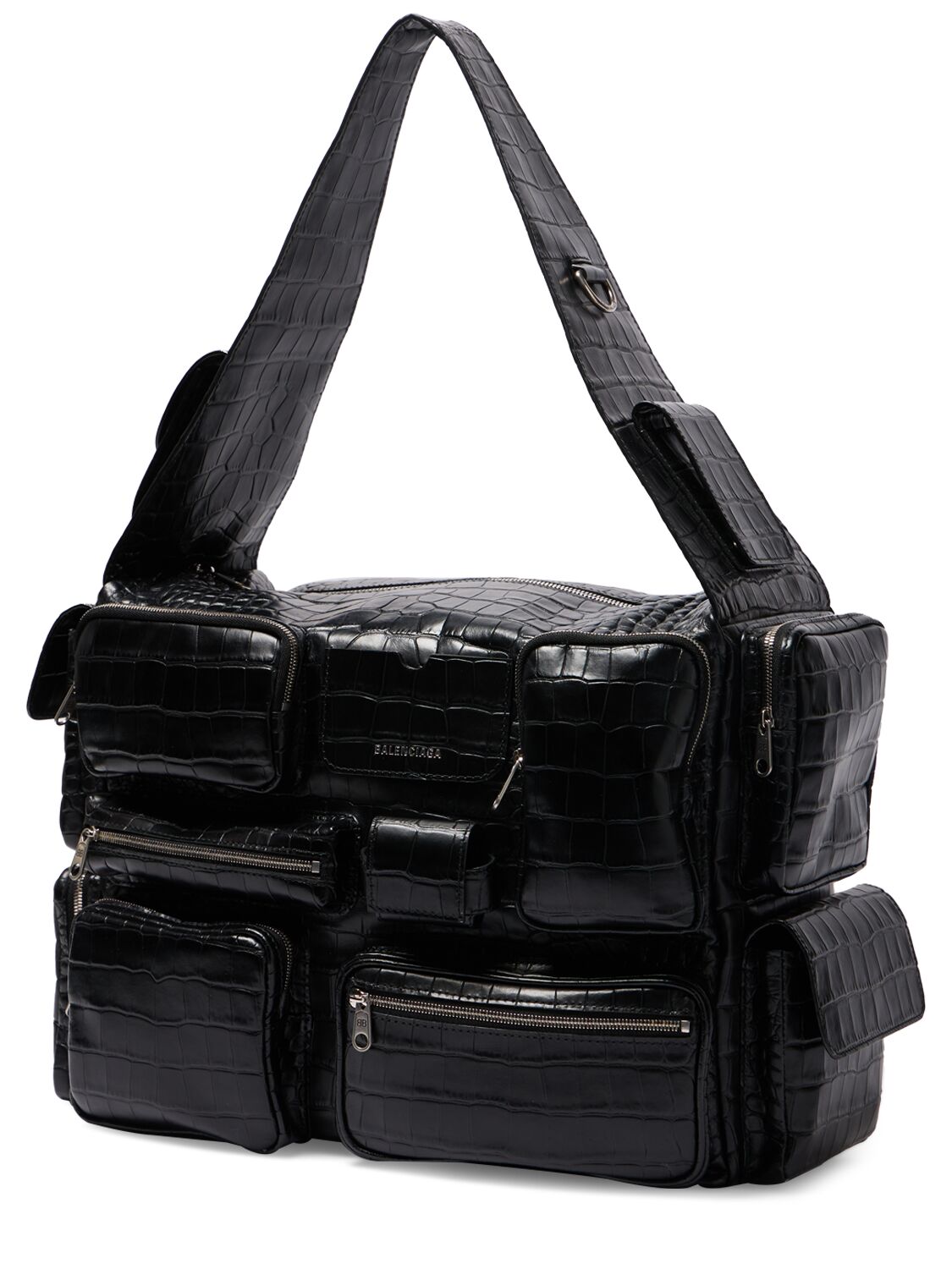 Shop Balenciaga Superbusy Leather Sling Bag In Black