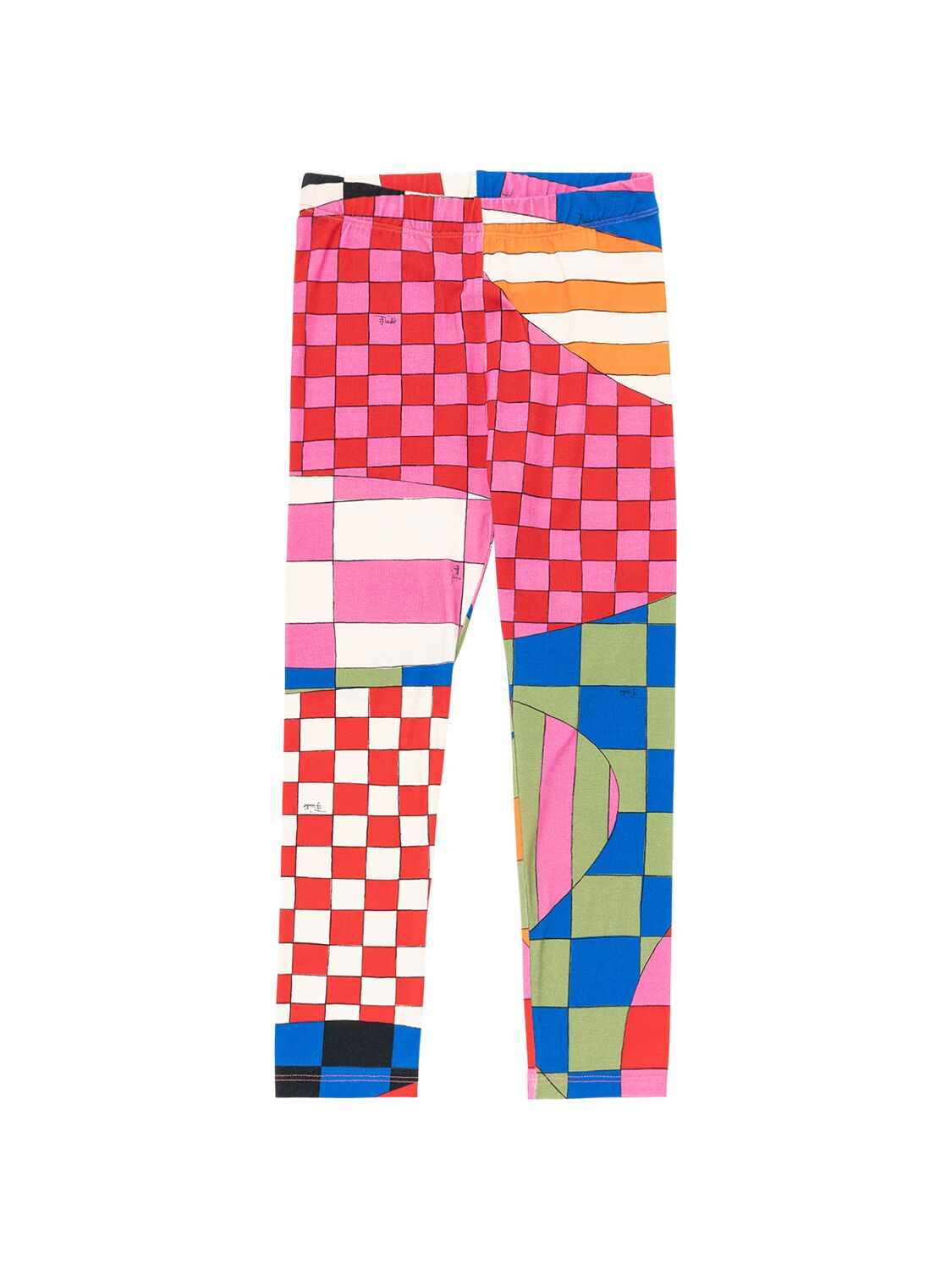 Pucci Kids' Printed Cotton Jersey Leggings In Multicolor