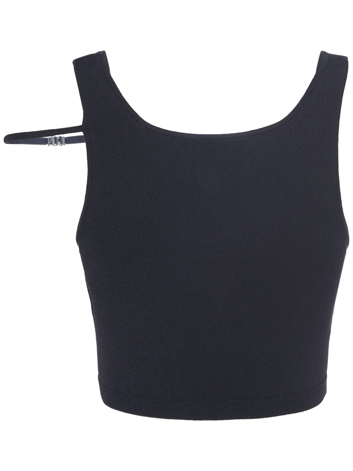 Shop Dsquared2 Cropped Viscose Jersey Tank Top In Black