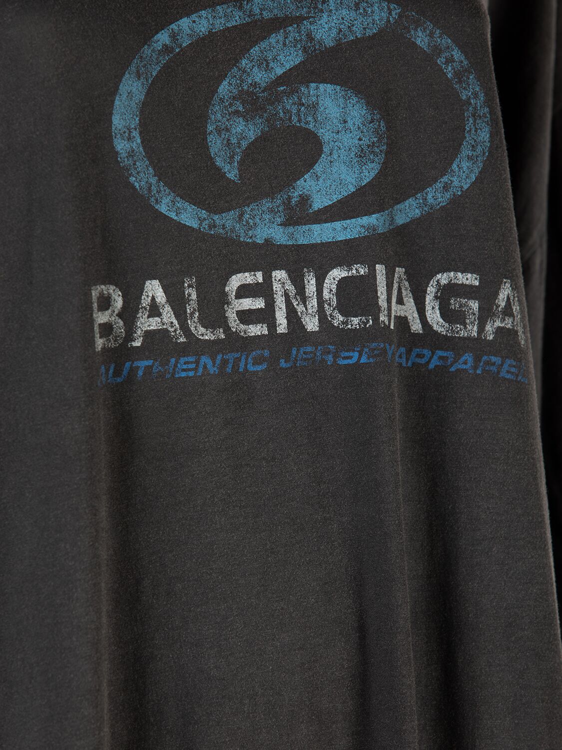 Shop Balenciaga Cotton Maxi T-shirt Dress In Black,blue