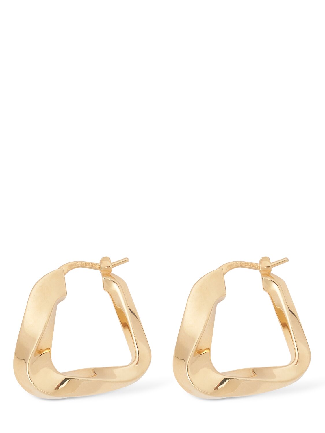 Bottega Veneta Essentials Twist Triangle Hoop Earrings In Gold
